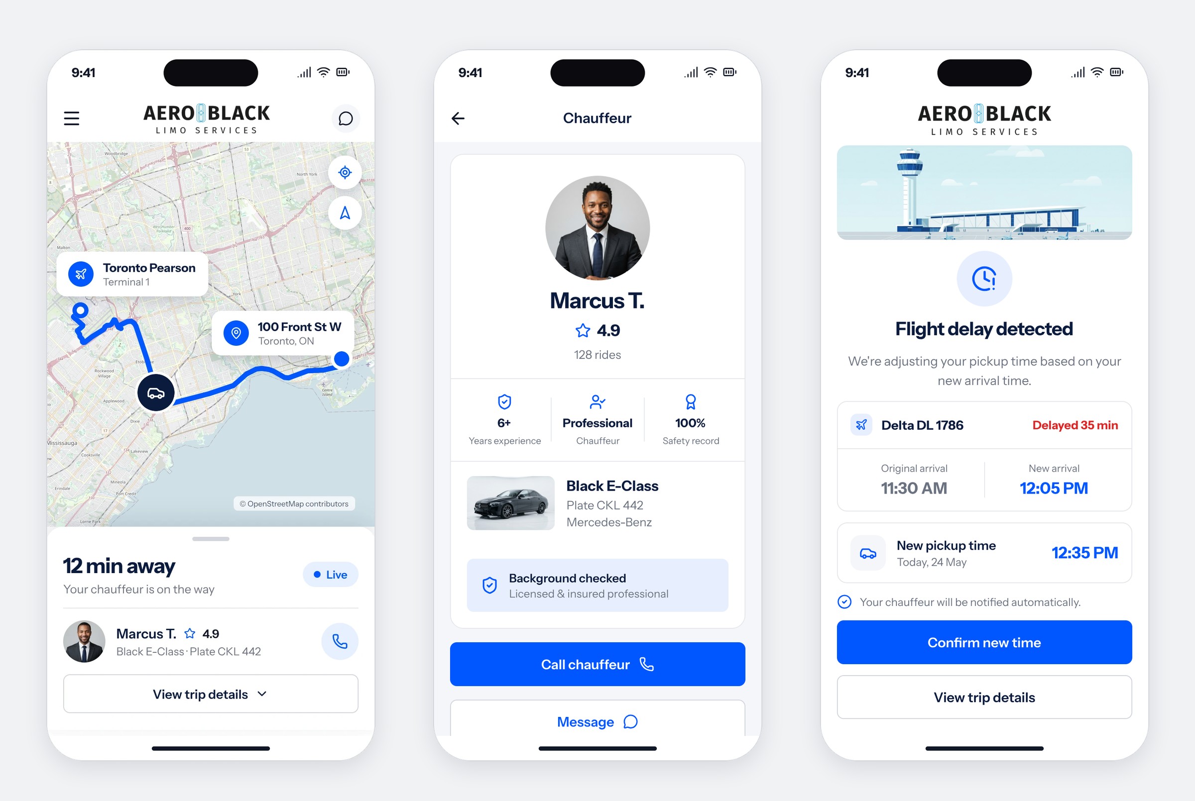 Live ride, chauffeur and flight lookup