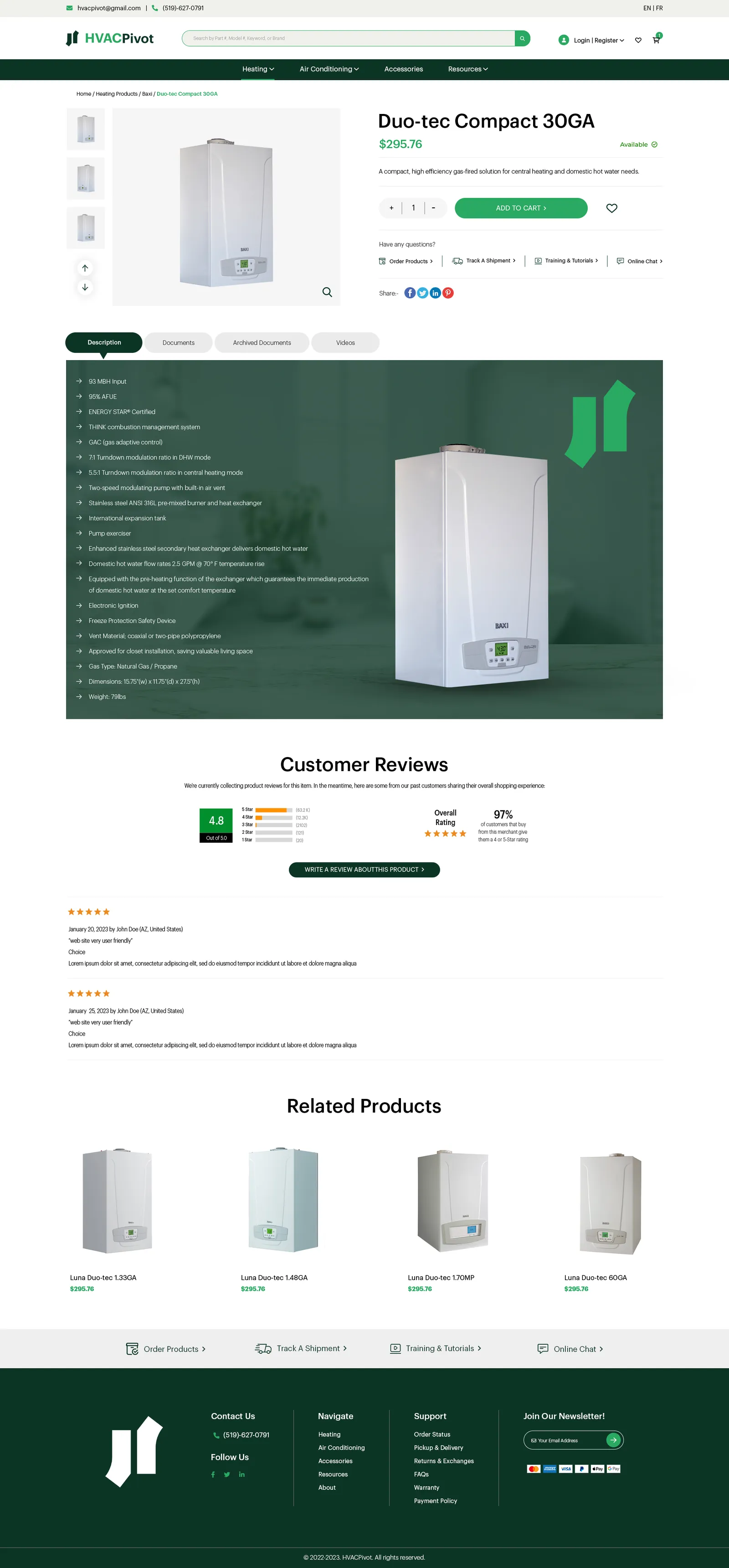 Product page design