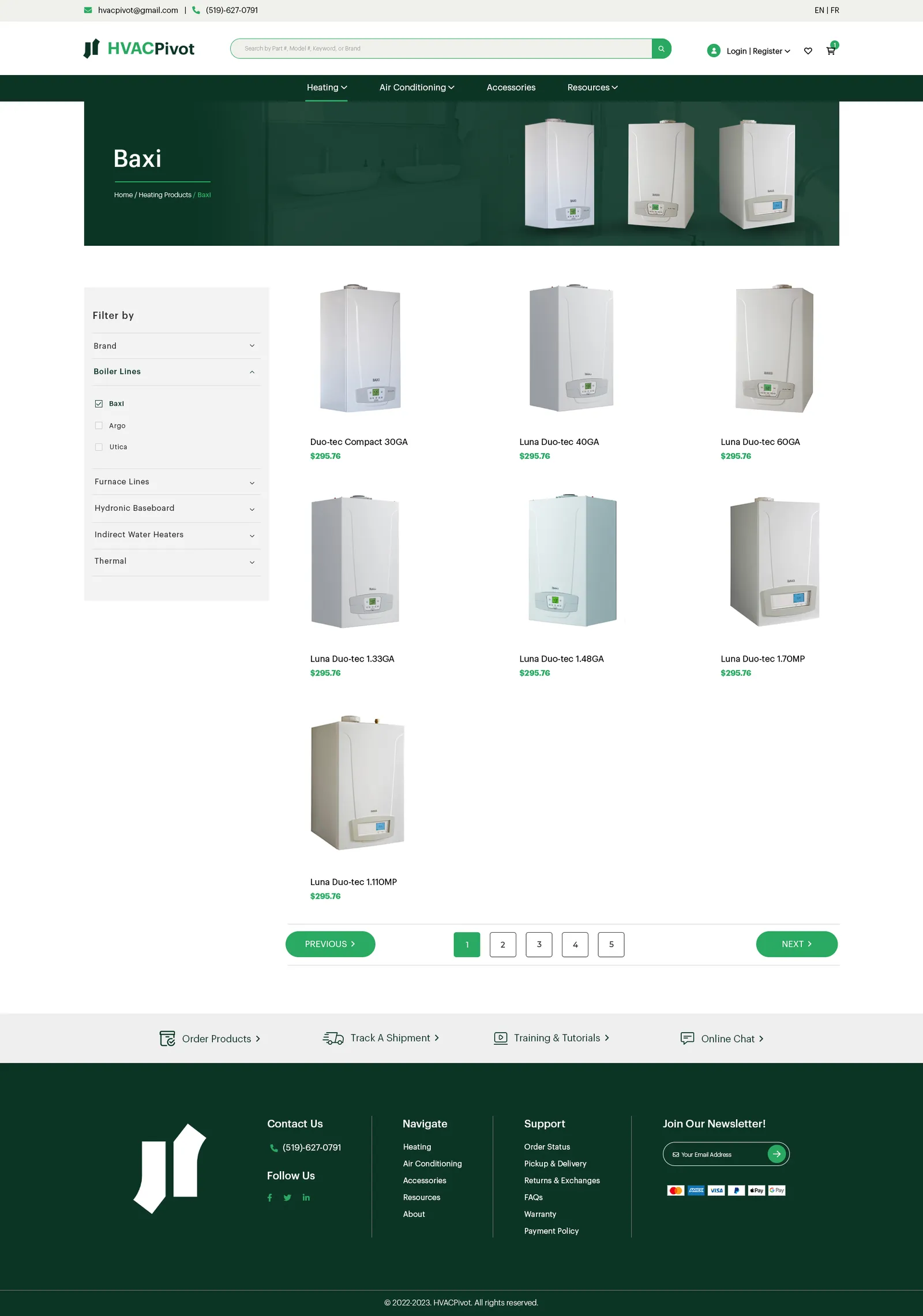 Sub-Category page design
